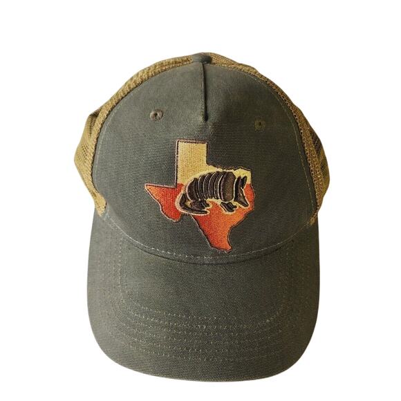 Armadillo Texas State Snapback Baseball Hat Cap Green Brown Western Cowboy Truck - Picture 1 of 7